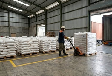 Rice husk handling and preparation before shipment