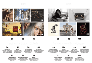 Dezine magazine Issue 2 Table of Contents.