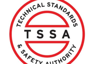 Official Technical Standards and Safety Authority (TSSA) circular logo in red and black.