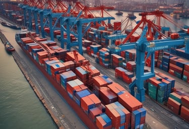 Close-up of a logistics coordinator reviewing shipment schedules on a tablet in a modern office.