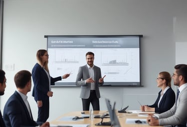 A professional workshop with engaged participants learning business leadership.