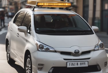 Friendly driver greeting a passenger beside a clean, modern vehicle in a leafy Epping Forest street.