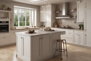 Experienced technician providing maintenance service on kitchen cabinetry.