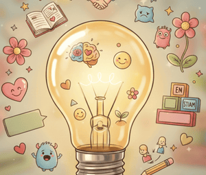 bombilla brillante que representa la inteligencia emocional e ideas creativas para la salud mental