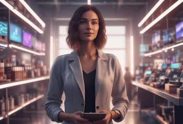 A futuristic AI video creation interface displaying dynamic content generation.