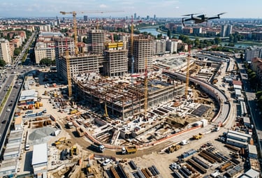 ispezione cantiere con drone
