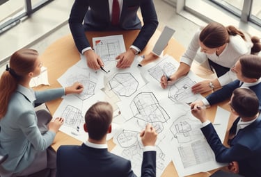 Business team reviewing AI-driven automation workflows on a screen.