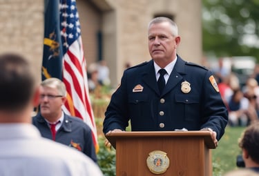 Fire service consultant reviewing plans with local government officials.