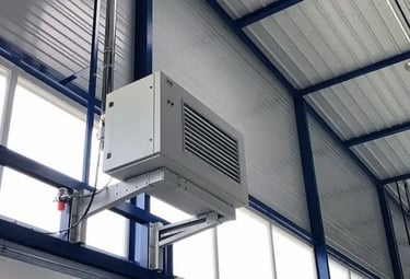 Installation de chaufferettes de chantier (dragons) et aérothermes pour garages et ateliers à Candia