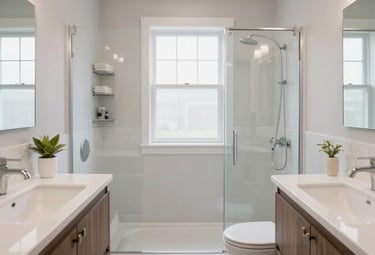 Before and after photos showcasing a beautifully remodeled kitchen with modern finishes.