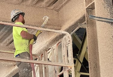 flame resistant protection applied to timber beams and panels