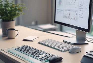 Three business professionals discussing documents in a bright meeting room.