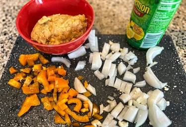 Meatless Cauliflower Chickpea Wrap prep