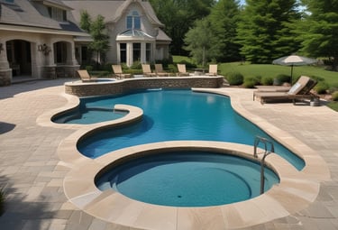 A room under renovation with various construction tools and materials scattered around. There are ladders, paint cans, boards, and loose wires on the floor. Furniture is covered with protective sheets. The walls are partially unfinished, and there is a suspended ceiling. A light source from a window at the back illuminates the room.