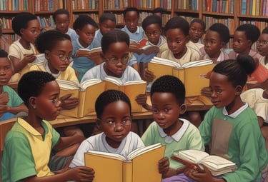 Students painting and engaging in arts and crafts.