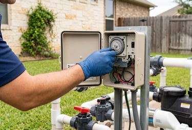 Checking a pool automation control panel in Round Rock TX
