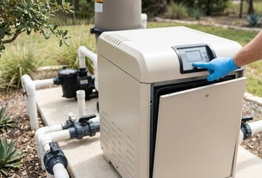 Checking a residential pool heater in Round Rock TX
