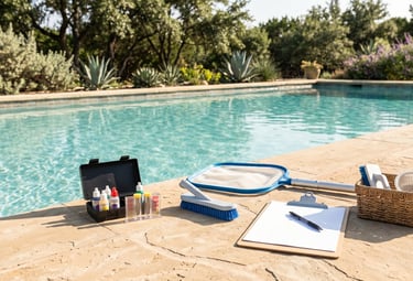 Clear residential pool after Pool School in Round Rock TX
