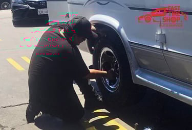 Tire rotation and balancing service for better traction and tire life at Fast Tire Shop