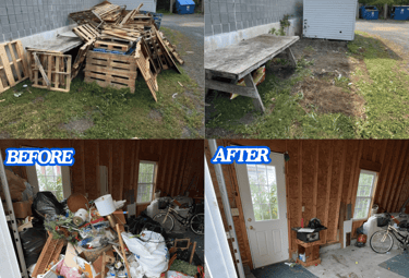 Clearing clutter during professional junk removal service