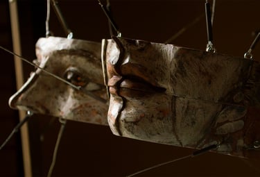 "PUPPET" 21"w x 19”h x 15”d wood, paint and metal. 2015