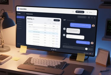 Intelligent chatbot interface handling bookings and live automation