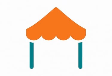 a tent with a tent with a canopy