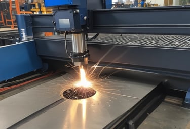 A team assembling metal components together.