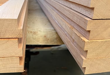 pair of shutters showing a rabbet edge