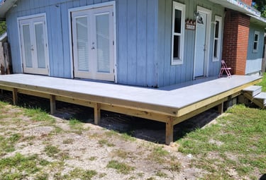 new composite deck install wrap around porch