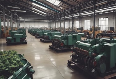 Green seedlings growing in a farm field under sunlight.