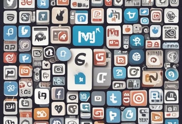 A man in formal attire stands in a modern, technology-themed space. He is wearing augmented reality glasses and is surrounded by displays and panels showcasing innovative concepts. The ceiling displays an array of digital patterns with numeric and symbolic designs.