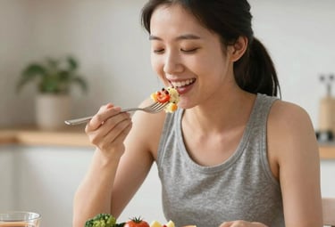 A calm kitchen scene with ingredients for diabetic-friendly and cholesterol-lowering meals.