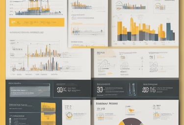 Person working on a laptop, coding data visualizations in Power BI.