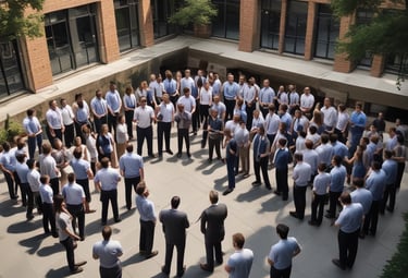 Employees participating in an interactive workshop with a trainer guiding the group.