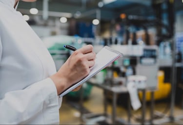 Professional quality control technician verifying touch panel performance at ClaraTech laboratory.