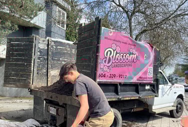 Dump truck in Parking Lot