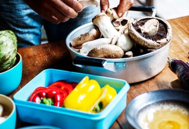 a man is preparing to cook a meal