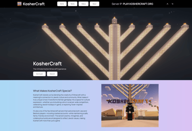 Website Design for the Minecraft Server KosherCraft informative and looks good