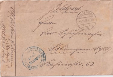 Letter sent on 6 November 1918 by a sapper assigned to the service of the MED 1