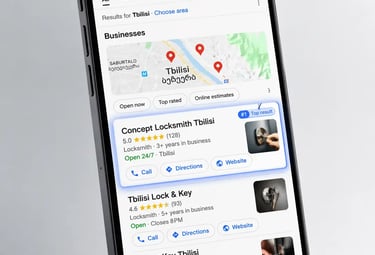 Google პირველ გვერდზე გამოჩენა