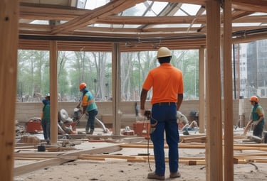 A happy family in front of their newly purchased home.