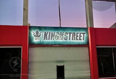 Letras corpóreas 3D con iluminación LED para locales comerciales, fabricadas en San Luis Potosí.