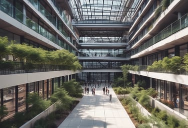 A laptop displays a webpage titled '150 ChatGPT copywriting prompts' with a logo above the text. It suggests using AI to improve copywriting skills. On the left, part of a colorful sandwich is partially visible, adding a contrast to the academic theme on the screen.