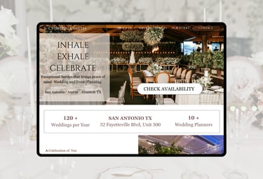 luxury web design for wedding professionals: wedding planners