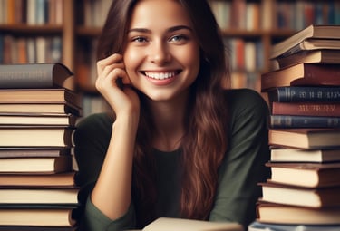 A person is standing in a laboratory, working on a laptop. The lab is equipped with various scientific instruments and glassware is visible on the shelves, including beakers and burettes containing different colored liquids. The atmosphere is well-lit with natural light coming from a large window.