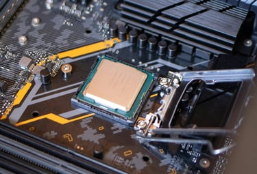 Computer assembly stock image