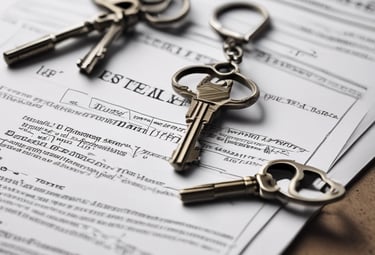 A secure home with a lock and key symbolizing safety and protection.