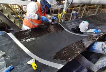 union en frio, empalme en frio, empalme quimico, banda transportadora