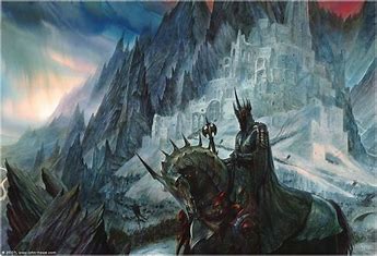 Illustration de John Howe d'un chevalier noir de "le seigneur des anneaux"
